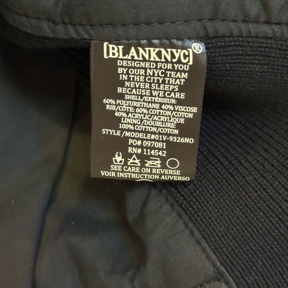 Blank NYC Black All Or Nothing Vegan Leather & Ribbed Knit Moto Drape Jacket NWT - Picture 6 of 6